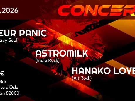 Concert Peur Panic + Astromilk + Hanako Loves