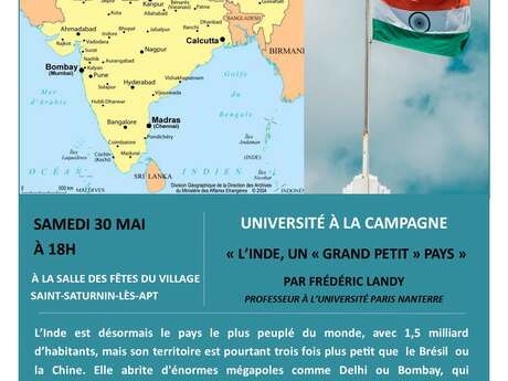 Université à la campagne : "L'Inde, un "grand petit" pays" par Frédéric Landy