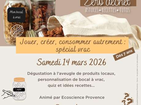 Atelier : Jouer, créer, consommer autrement (à partir de 7 ans) |  Ateliers zéro déchet