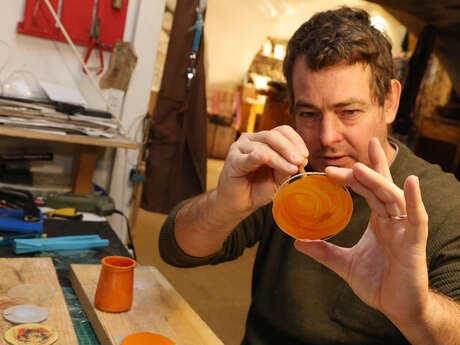 Visite de l'atelier de verrier
