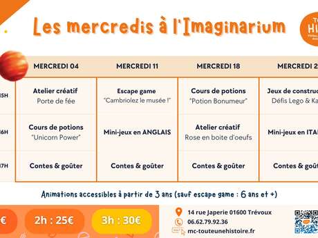 Les mercredis à l'Imaginarium en mars