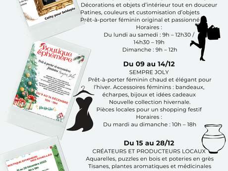 Boutique éphémère : Sel de Plume, Décoraso, Nath Création et Vivifromage