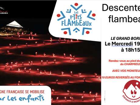 Descente aux flambeaux solidaire "Les P'tits Flambeaux" avec l'ESF