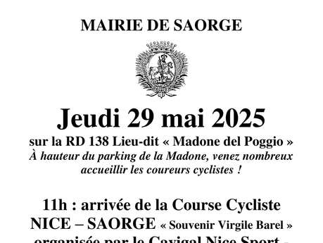 Arrivée de la course cycliste "Souvenir Virgile Barel" Nice-Saorge