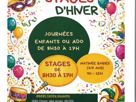 Centre équestre -animations vacances de février 2026