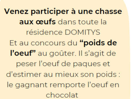 Chasse aux oeufs à la Résidence Domitys