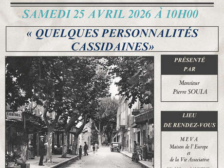 Conférence "Quelques personnalités cassidaines" par Les amis du Musée de Cassis