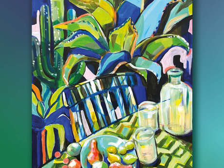 Exposition de peintures - Marie Rossetto "Vase et fleurs"