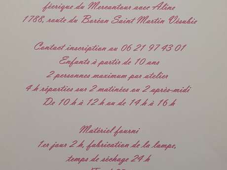 Ateliers créatifs - Les veilleuses féériques