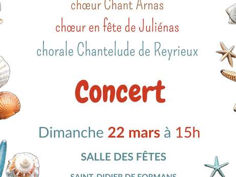 Concert annuel de la chorale Chantelude de Reyrieux avec ses invités