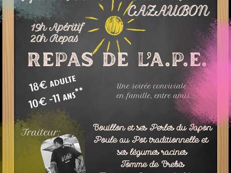 Repas de l'Association des Parents d'Elèves de Cazaubon