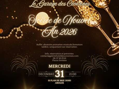 Soirée de Nouvel An 2026 au Garage des Cévennes