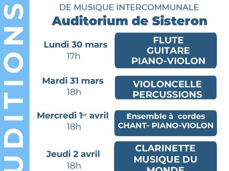 Auditions des élèves de l'école de musique