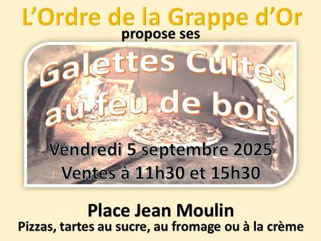 Vente de galettes cuites au feu de bois