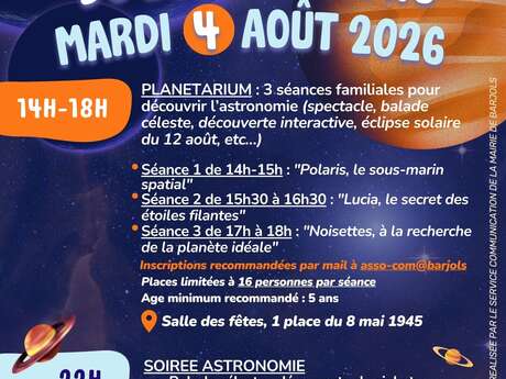 Journée de l'astronomie : spectacle, balade céleste, observation commentée