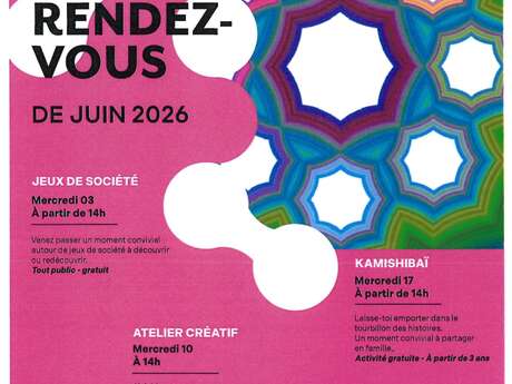 Les rendez-vous de la médiathèque du mois de juin