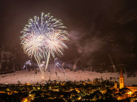 Féérie du nouvel an et feu d'artifice