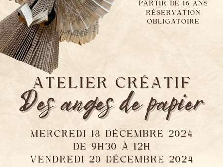 Atelier Créatif - des anges de papier Du 18 au 20 déc 2024