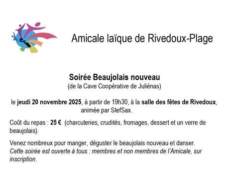 Soirée Beaujolais nouveau à Rivedoux