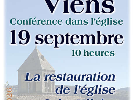 Journées du patrimoine - conférence de Stefania Guiducci , architecte du patrimoine :la restauration de l'église Saint Hilaire de Viens