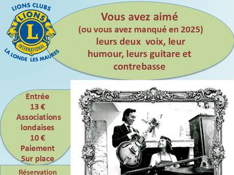 Konzert: Le Duo du Haut vom Lions Club Porte des Maures und der Estelle Londaise