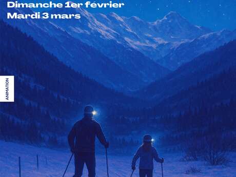 Ski nordique sous la pleine lune