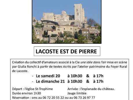 Journées Européennes du patrimoine : visite guidée théâtralisée à Lacoste