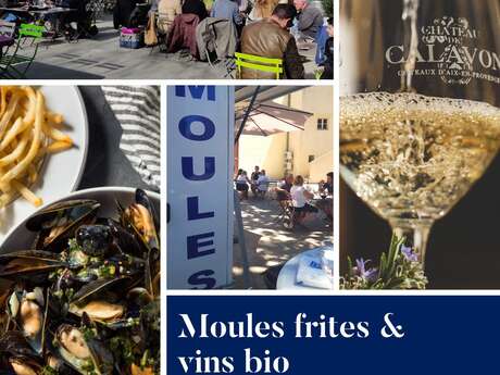 Moules frites & vins BIO au Château de Calavon