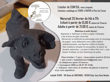 Atelier modelage terre à papier