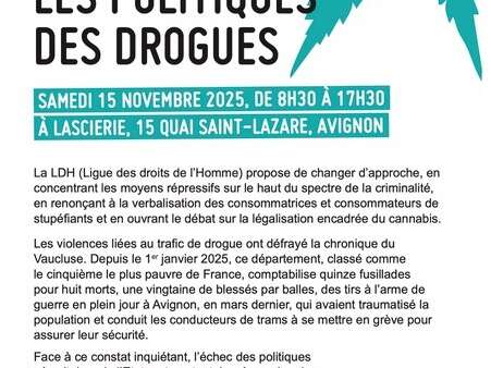 Journée d'études : Repenser les politiques des drogues