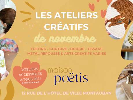 Ateliers créatifs en novembre Ateliers créatifs en novembre