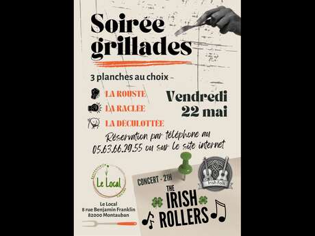 Noche | Concierto - Patinadores irlandeses y barbacoa