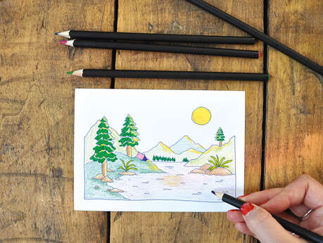 Atelier dessin "Bons baiser de Flaine..."