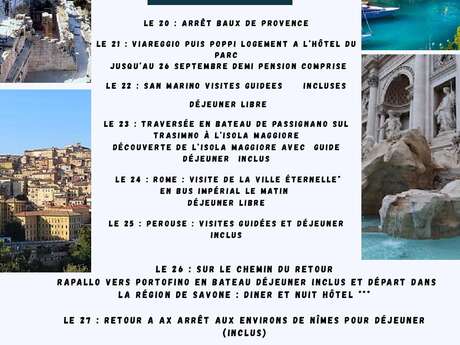 Voyage "Escapade en Italie" avec le comité de jumelage d'Ax-les-Thermes