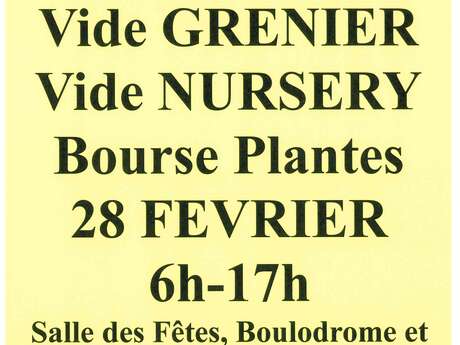 Brocante, vide greniers, vide nursery et vide fringues