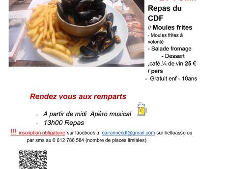 Repas du CDF  - repas moules frites à volonté