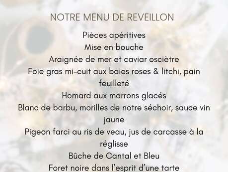 Auberge de la Tour - Table étoilée du chef Renaud Darmanin - Menu étoilé Réveillon nouvel an