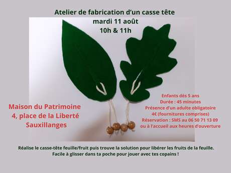Atelier cultive ta créa et fabrique ton casse-tête