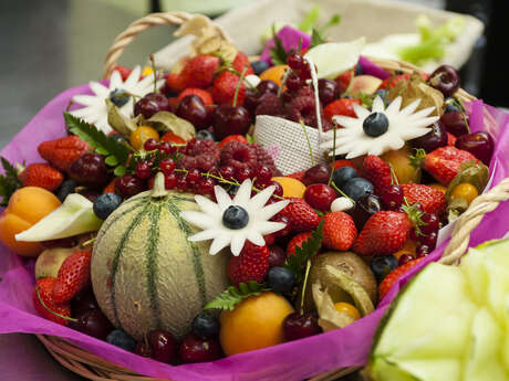 Sculpture de fruits et légumes à l'Escale