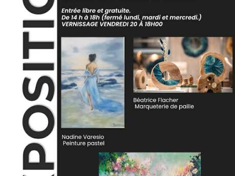 Exposition de peinture, acrylique et marqueterie