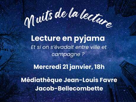Lecture en pyjama pour les Nuits de la lecture autour du thème “ville et campagne”