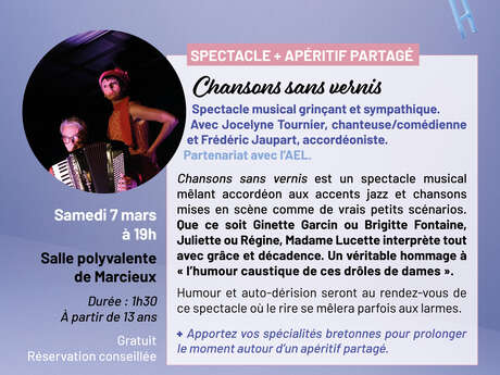 Spectacle musical « Chansons sans vernis »