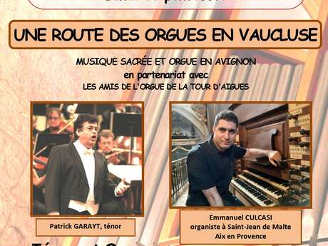 Concert ténor et orgue : "Les grands airs de Ténor - de l'Opéra au Sacré" à La Tour d'Aigues