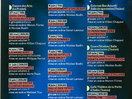 Spectacles  des ateliers de l'Etreinte