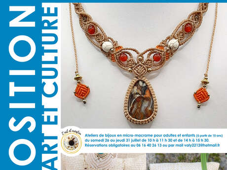 Exposition et ateliers bijoux en micro-macramé