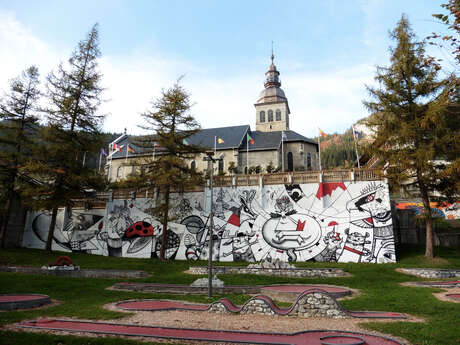 Art vache : fresque "Le Veau dort"