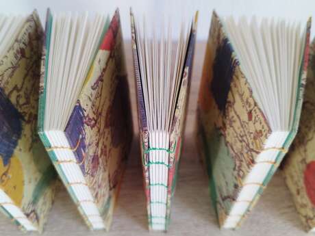 Atelier carnet cousu, carnet faits main