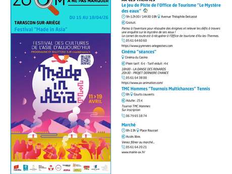Programme des animations et des activités des Pyrénées Ariégeoises