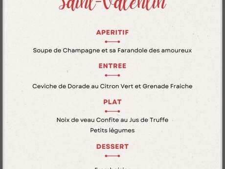 Spezielles Valentinstagsmenü