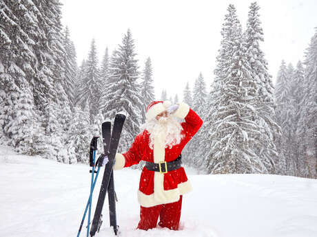 Photo sur les pistes avec le Père Noël à Bisanne